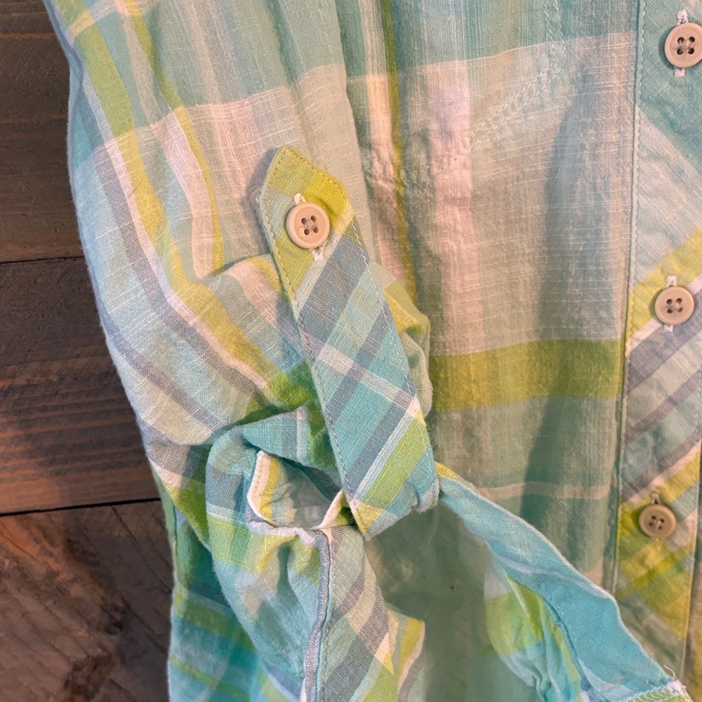 Columbia Women's Linen Style Plaid Button Down - Large - Picture 7 of 11